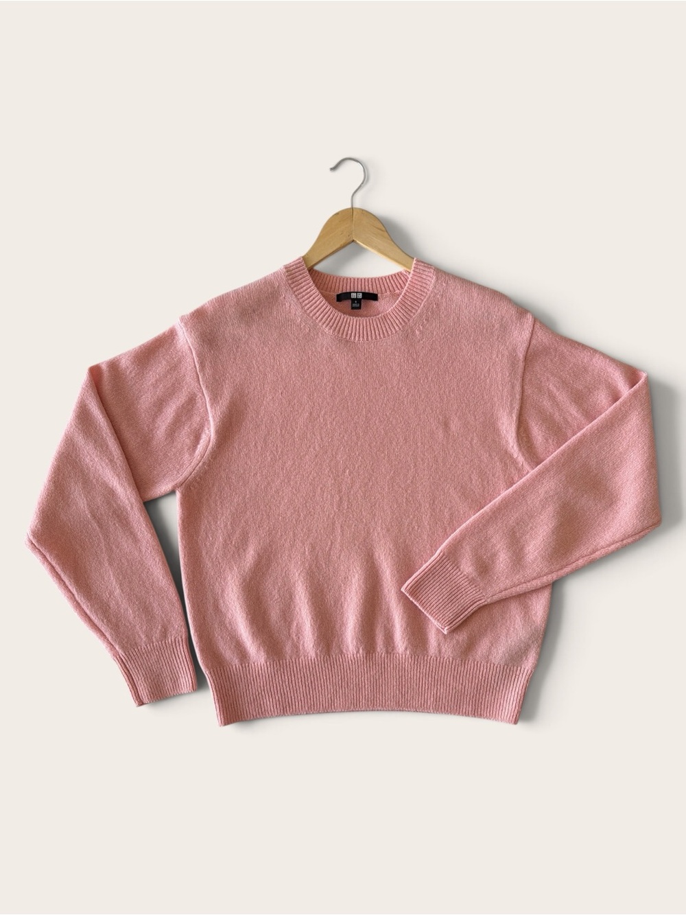 Wool Light Pink Crewneck Sweater Size S Uniqlo